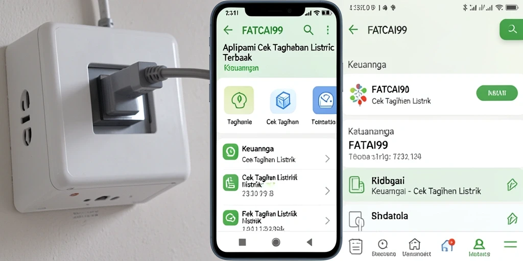 Tampilan antarmuka FATCAI99 untuk cek tagihan listrik yang sederhana.
