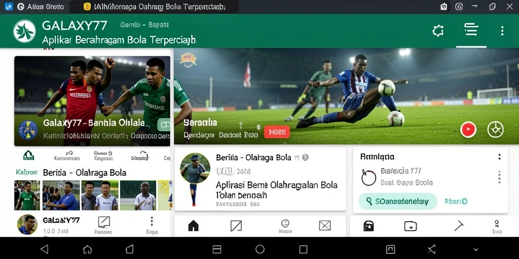 Antarmuka user-friendly GALAXY77 untuk berita olahraga bola.