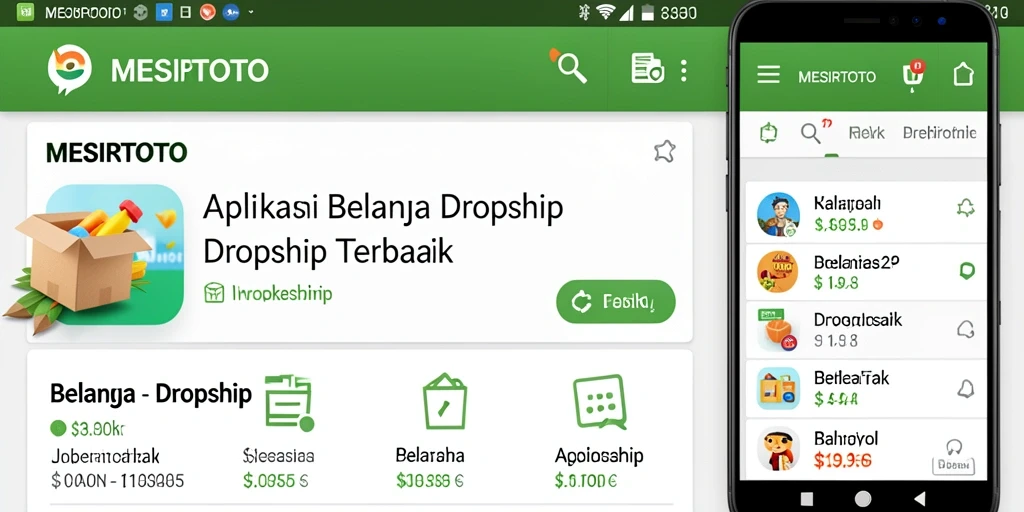 Antarmuka aplikasi MESIRTOTO yang intuitif untuk belanja dropship.