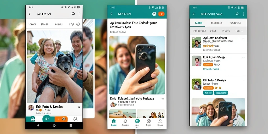 Tampilan antarmuka MPO2121 untuk membuat kolase foto yang menarik.