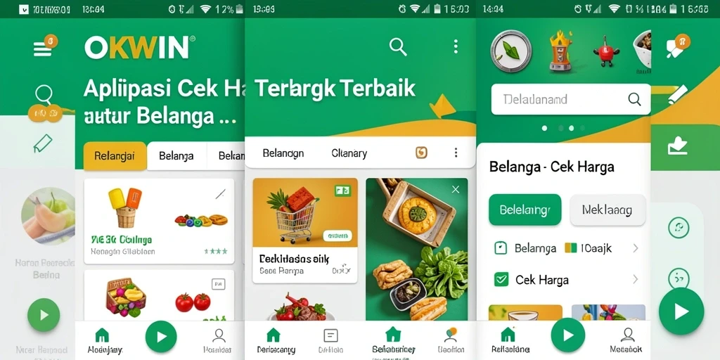 Screenshot antarmuka aplikasi OKWIN menampilkan fitur Cek Harga.