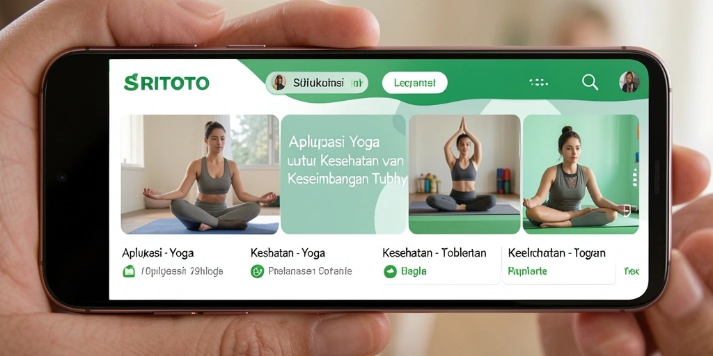 Tampilan antarmuka aplikasi SRITOTO yang sederhana dan intuitif saat melakukan Yoga.